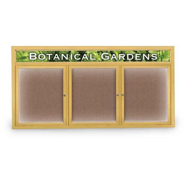 United Visual Products Open Faced Traditional Rounded Corkboard UV644ARC-BRONZE-CORK - main